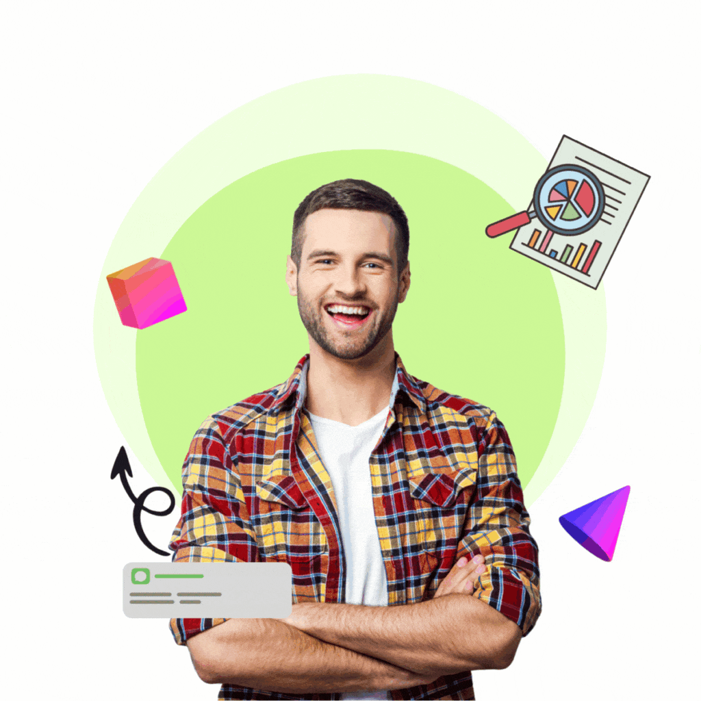 About Us 1 a man folding hand and smiling